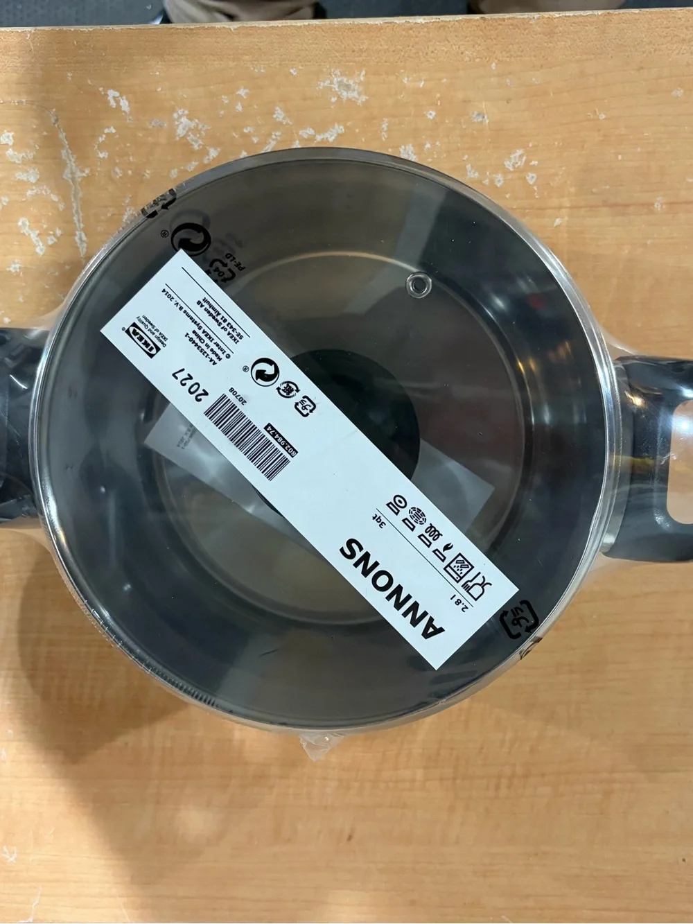 IKEA ANTONS Clear Glass Lid with Black Knob